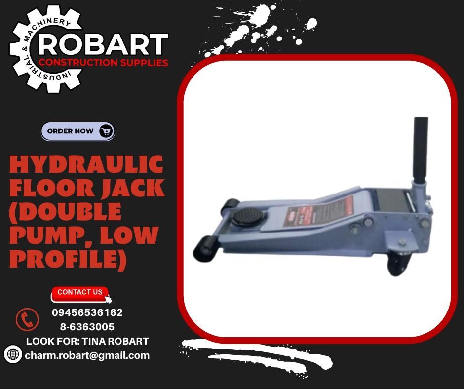 HYDRAULIC FLOOR JACK (DOUBLE PUMP, LOW PROFILE) (Category: Construction Tools & Equipment) located in Manila. Submitted by tina.sales (Listing ID 1238687156, Image 1). Description: HYDRAULIC FLOOR JACK (DOUBLE PUMP, LOW PROFILE) BRAND: AIGO MODEL: ASJ-3L MAX LIFTING CAP.: 3TONS LIFTING HEIGHT: 75-500mm NET WEIGHT: 35KGS MODEL: ASJ-5L MAX LIFTING CAP.: 5TONS LIFTING HEIGHT: 75-500mm NET WEIGHT:45KGS 𝒩𝑜𝓉𝑒: 𝒫𝓇𝒾𝒸𝑒𝓈 𝒶𝓇𝑒 𝓈𝓊𝒷𝒿𝑒𝒸𝓉 𝓉�