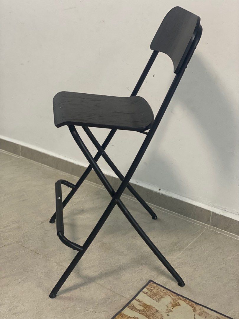 IKEA FRANKLIN Bar Stool (Black), Foldable, Furniture & Home Living, Furniture, Chairs on Carousell
