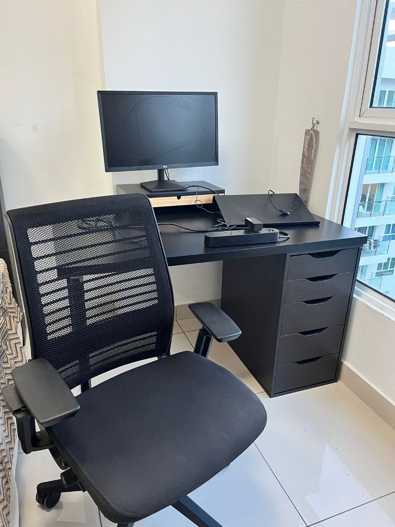 IKEA office table, Furniture & Home Living, Furniture, Tables & Sets on