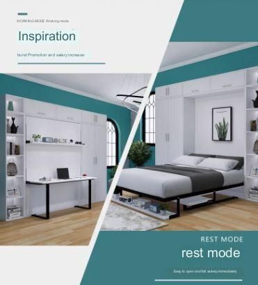 Invisible bed Hidden folding bed Wardrobe bed Murphy bed Flip bed Desk ...