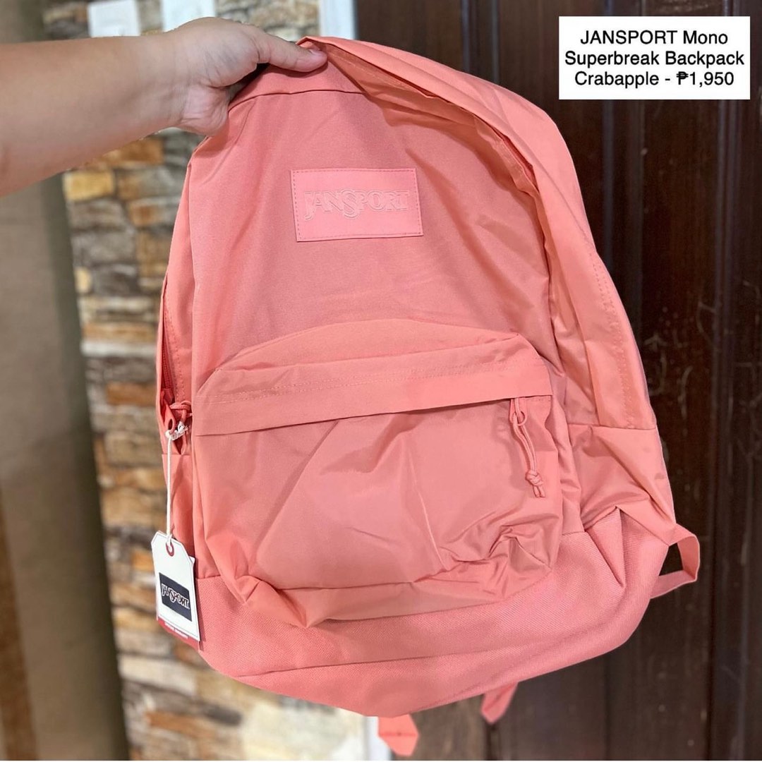 Jansport Mono Superbreak Backpack Crabapple Women s Fashion Bags Wallets Backpacks on Carousell