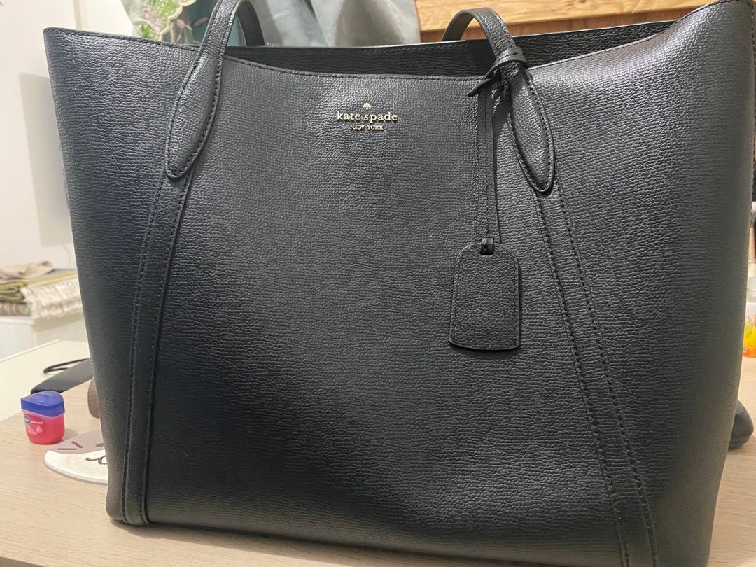 Kate Spade Cara Large Tote Bag (Black), Luxury, Bags & Wallets on Carousell