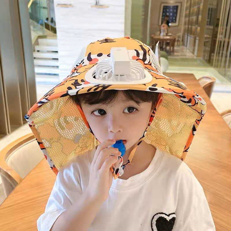 Kids Bucket Hat w/ Fan & Whistle Anti Heat, Babies & Kids, Babies & Kids  Fashion on Carousell