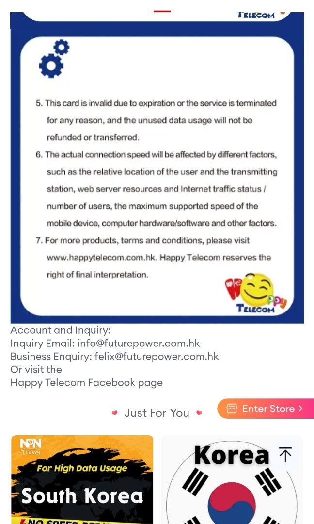 Korea Travel SIM Data Only ( 15 Days 8Gb), Mobile Phones & Gadgets