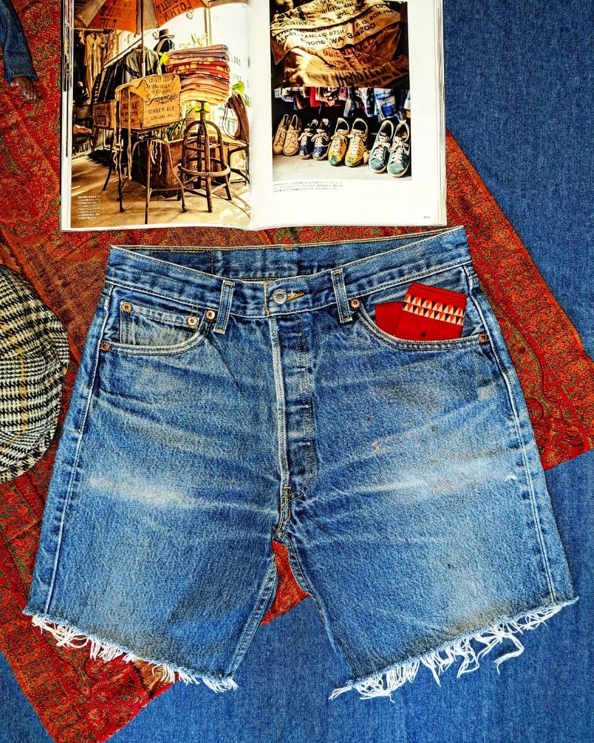 Levis 501 ® original vintage paint stains washing denim shorts 30