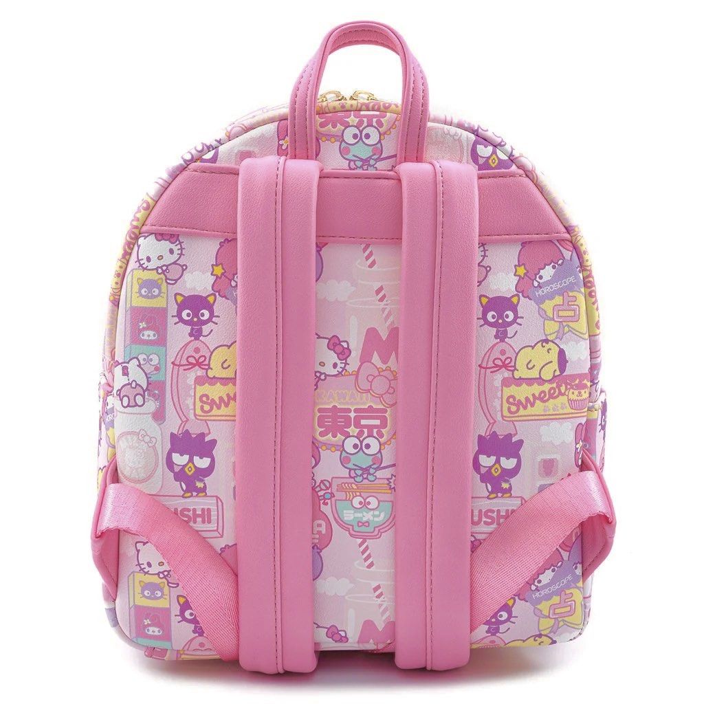 New Loungefly Sanrio‎ Hello Kitty Kawaii Tokyo AOP Convertible Mini Backpack Loungefly X Sanrio Hello Kitty Kawaii Convertible Mini  main image 3