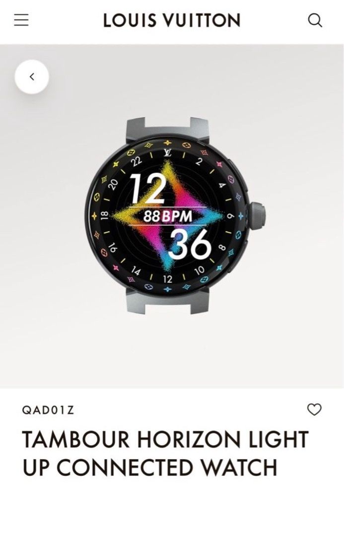 Louis Vuitton Tambour Horizon Light Up Connected Watch, White, One Size