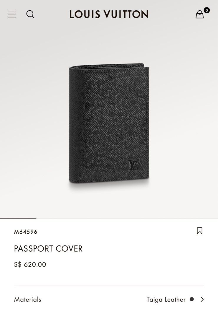 Louis Vuitton TAIGA Passport Cover (M64596)