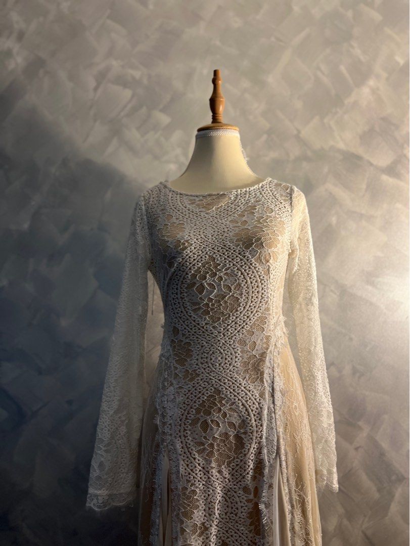 Lulus long sleeve lace top dress