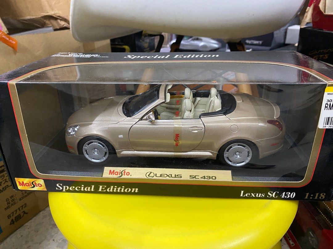 激レア 1/18 Maisto Lexus SC430 シャンパンゴールド Maisto Lexus SC 430 Coupé - Gold (1:18 scale), Hobbies & Toys