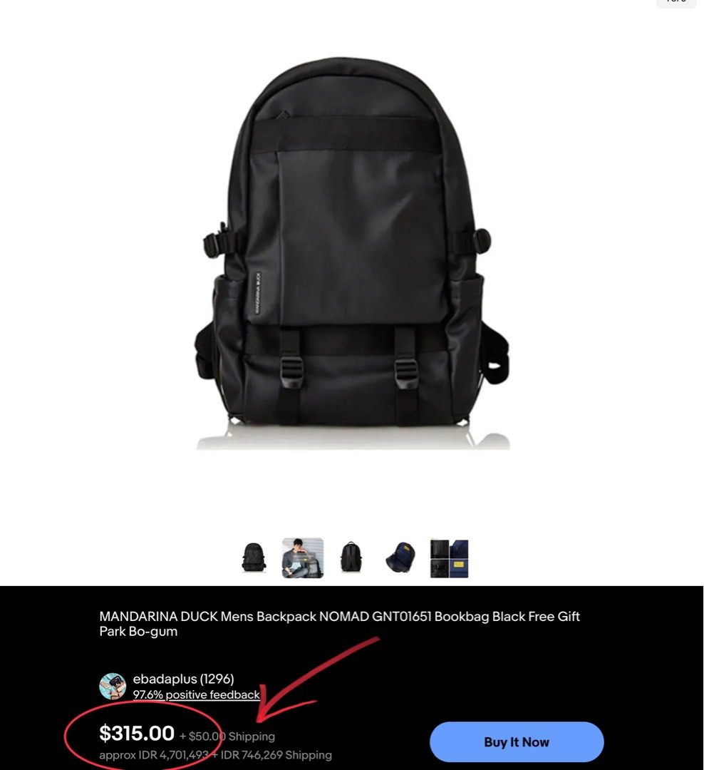 MANDARINA DUCK MENS NOMAD GNT01651 BACKPACK
