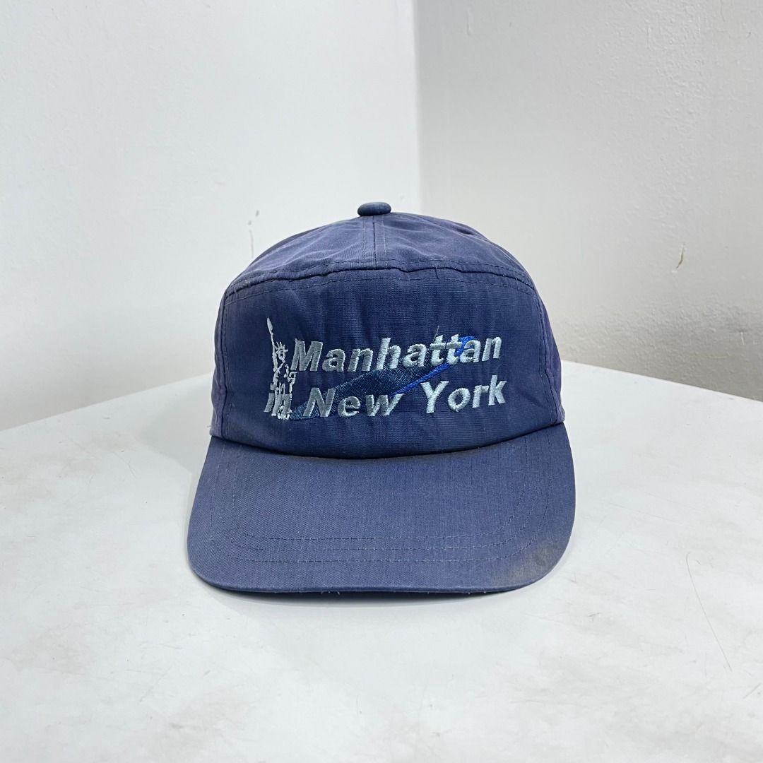 MANHATTAN NEW YORK VINTAGE CAP TOPI HAT BLUE COLOR ADULT SIZE FASHION  OUTDOOR SPORT NY CITY, Men's Fashion, Watches & Accessories, Cap & Hats on  Carousell