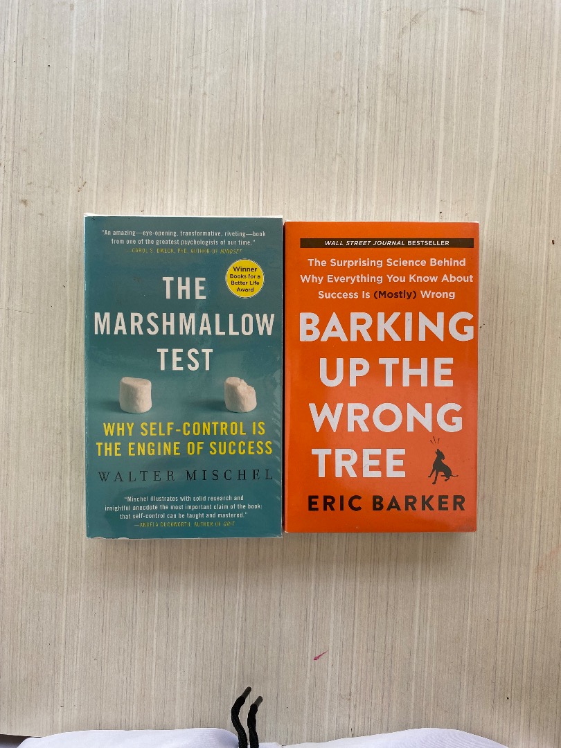 Marshmallow Test and Barking up the Wrong Treee on Carousell