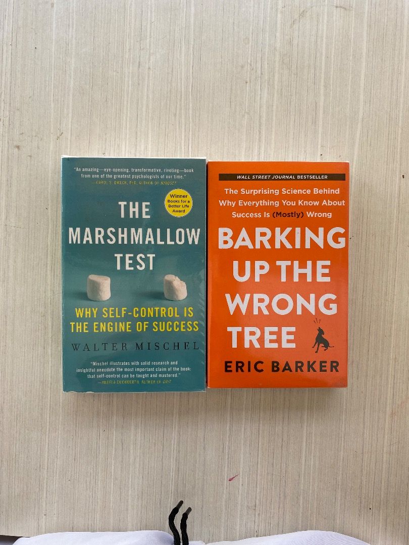 Marshmallow Test and Barking up the Wrong Treee on Carousell