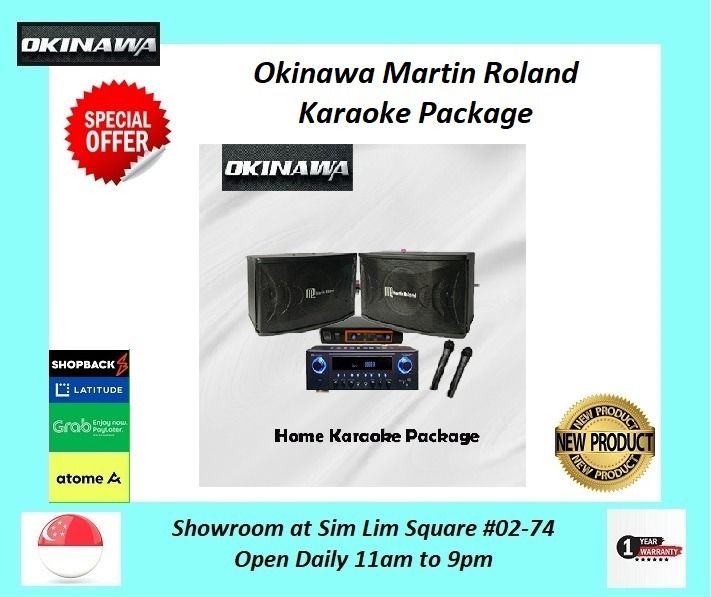 Martin Roland Karaoke Amplifier, 2x 8inch Speaker with Wireless Mic ...