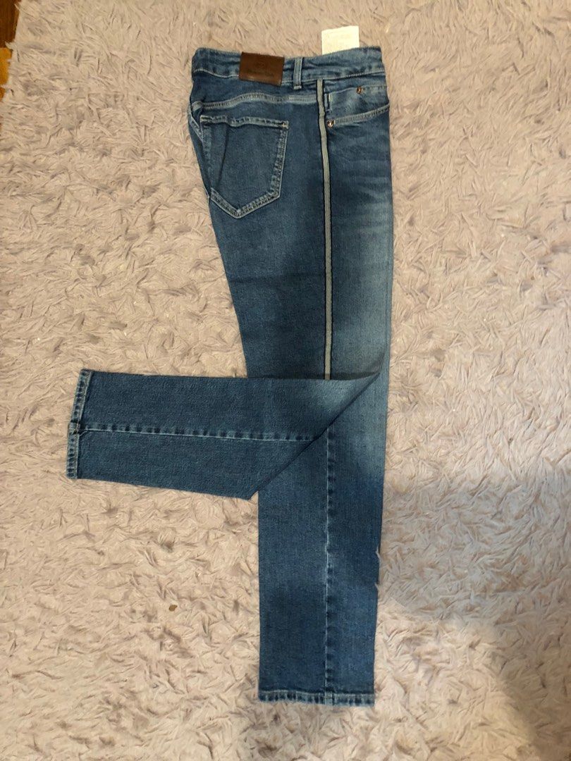 Jeans with silver side stripe hotsell