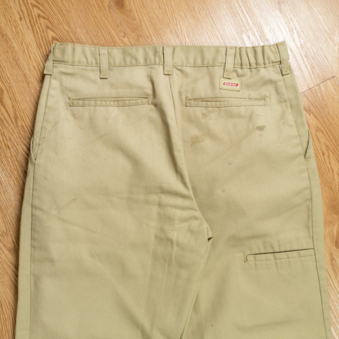 Mens Dickies Work Pants Pleat Comfort Waist Stain Release Cell Pocket ...
