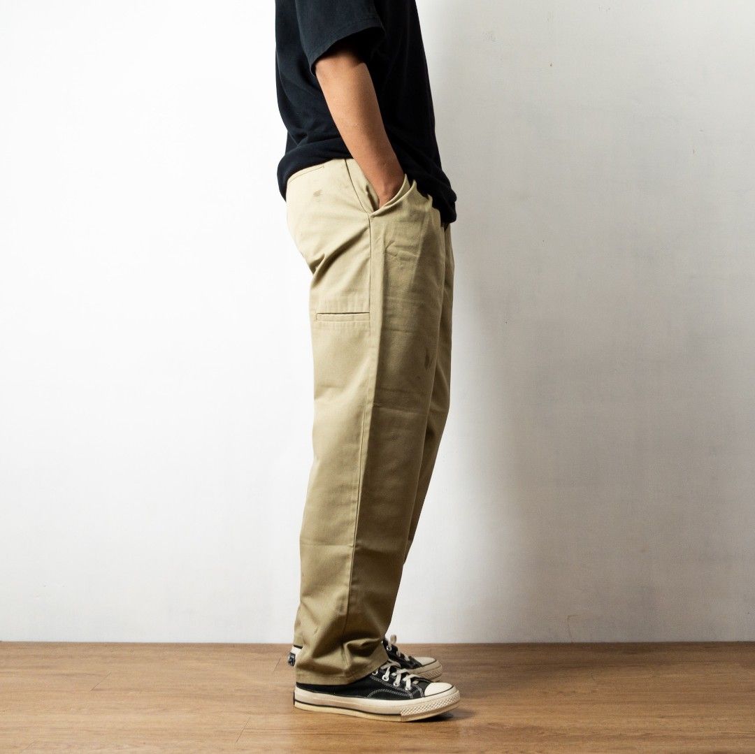 Mens Dickies Work Pants Pleat Comfort Waist Stain Release Cell Pocket ...