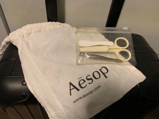 Muji scissors and tweezers with FREE Aesop cloth bag/pouch and spatula