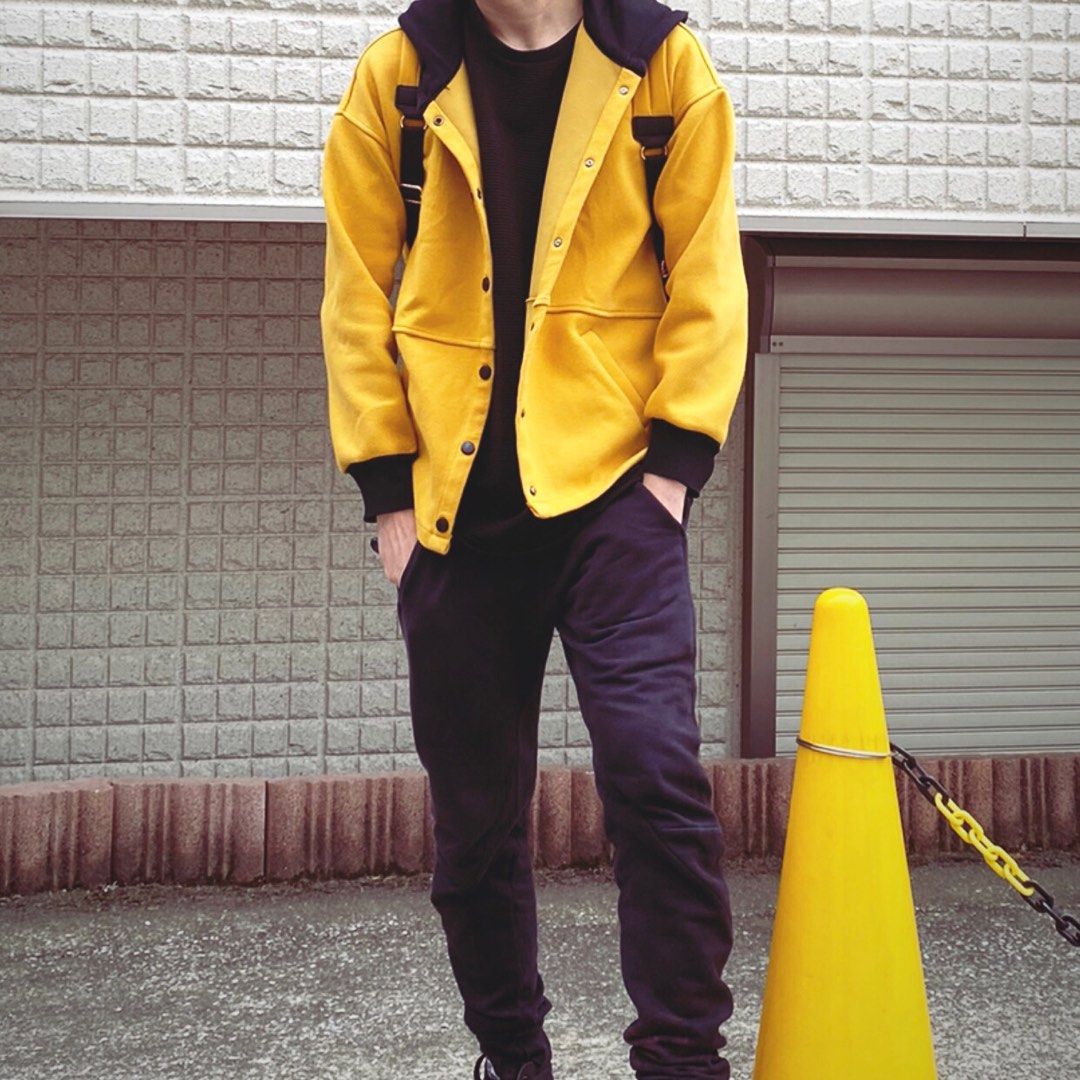 Mustard online jacket outfit