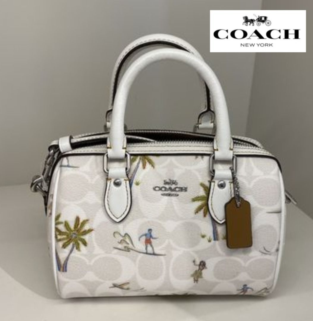 Coach Outlet Mini Rowan Crossbody In Signature Canvas With Hula