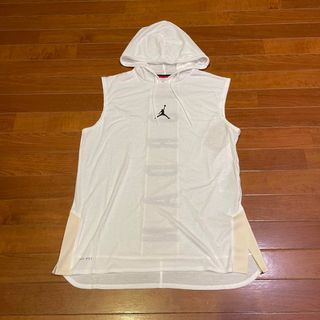 Nike Air Jordan Tank Hoodie 日本限定 男白色運動籃球訓練快速排汗連帽背心球衣 飛人喬丹 XL