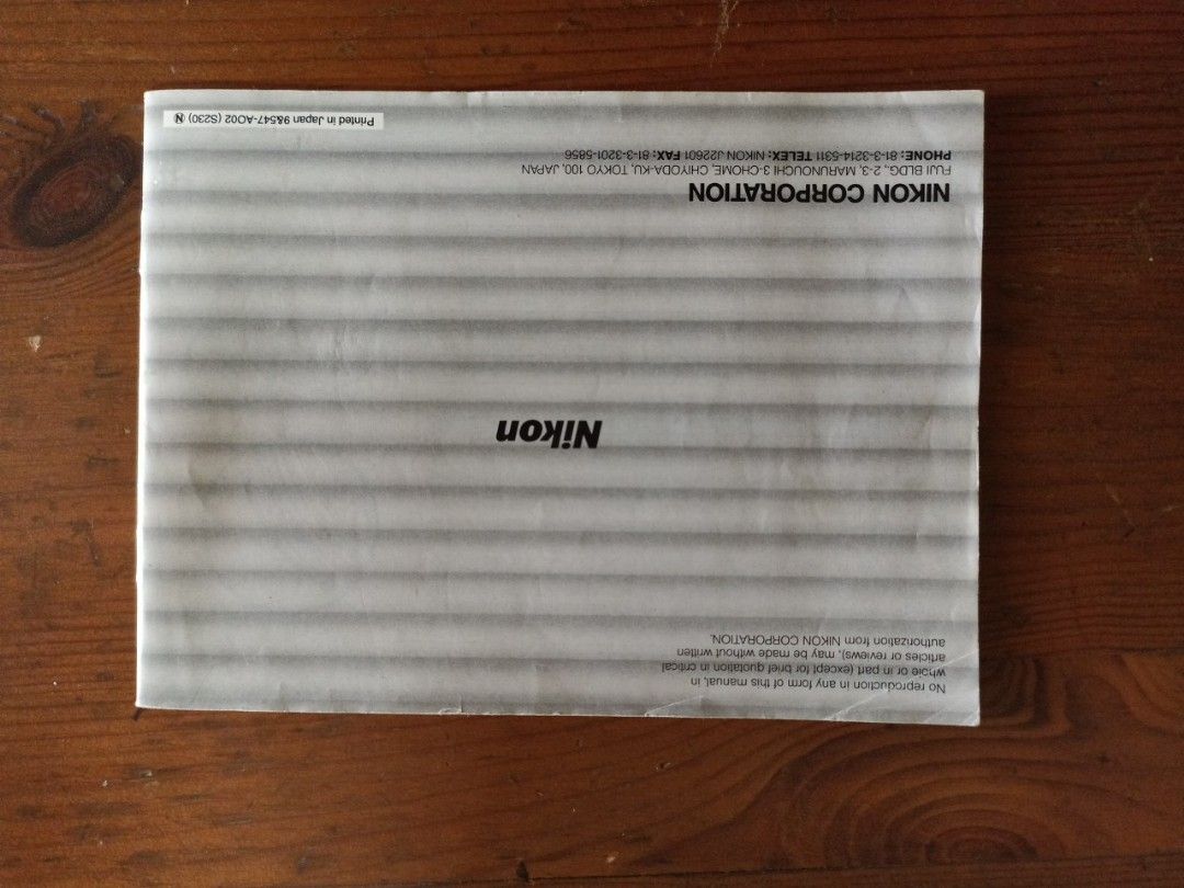 Nikon FM2 Instruction Manual, Hobbies & Toys, Books & Magazines