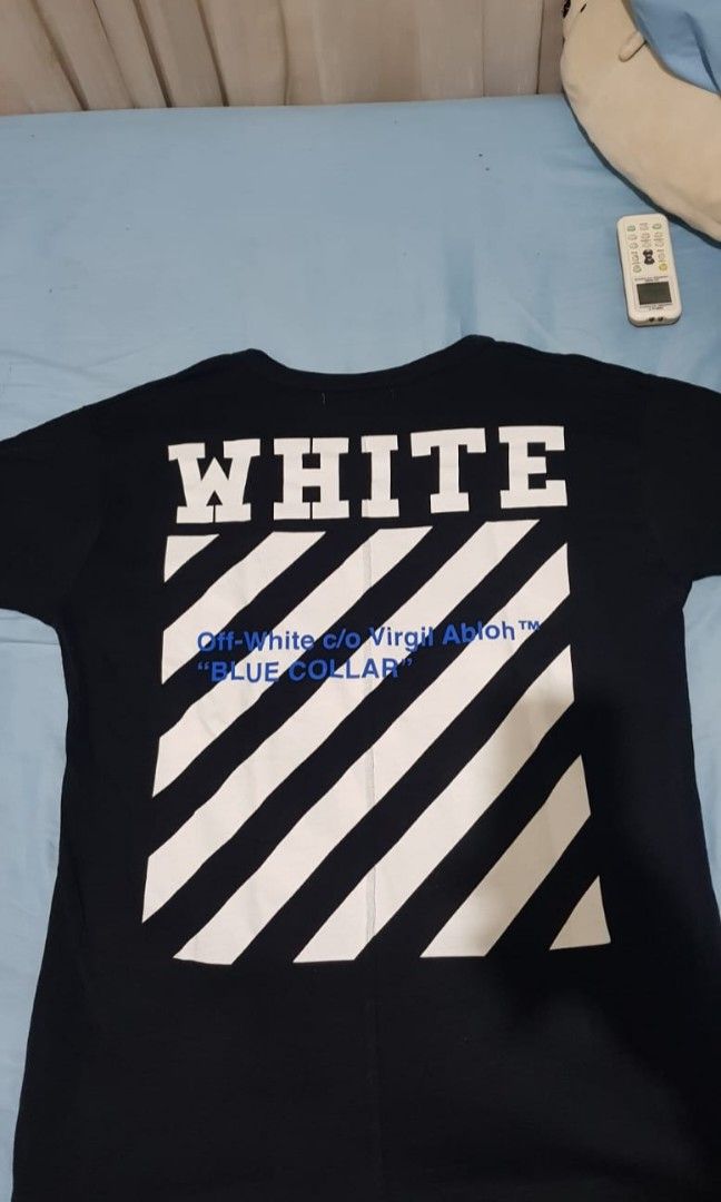 Off White c o Virgil Abloh Blue Collar Tee Used Size M Hitam
