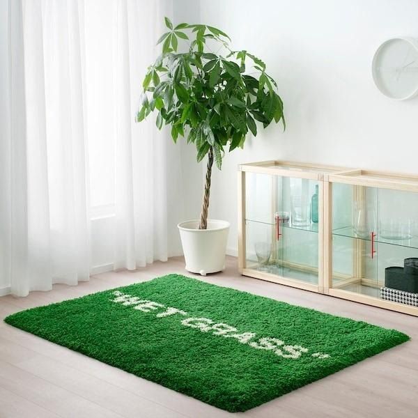 Virgil Abloh x IKEA MARKERAD WET GRASS Rug 195x132 CM Green