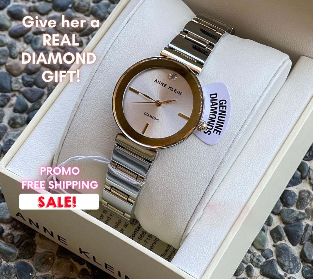 Original Anne Klein Watch two toned rose gold silver FREE