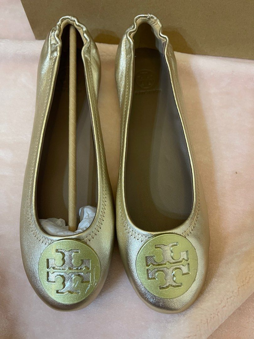 Gold tory burch shoes sale