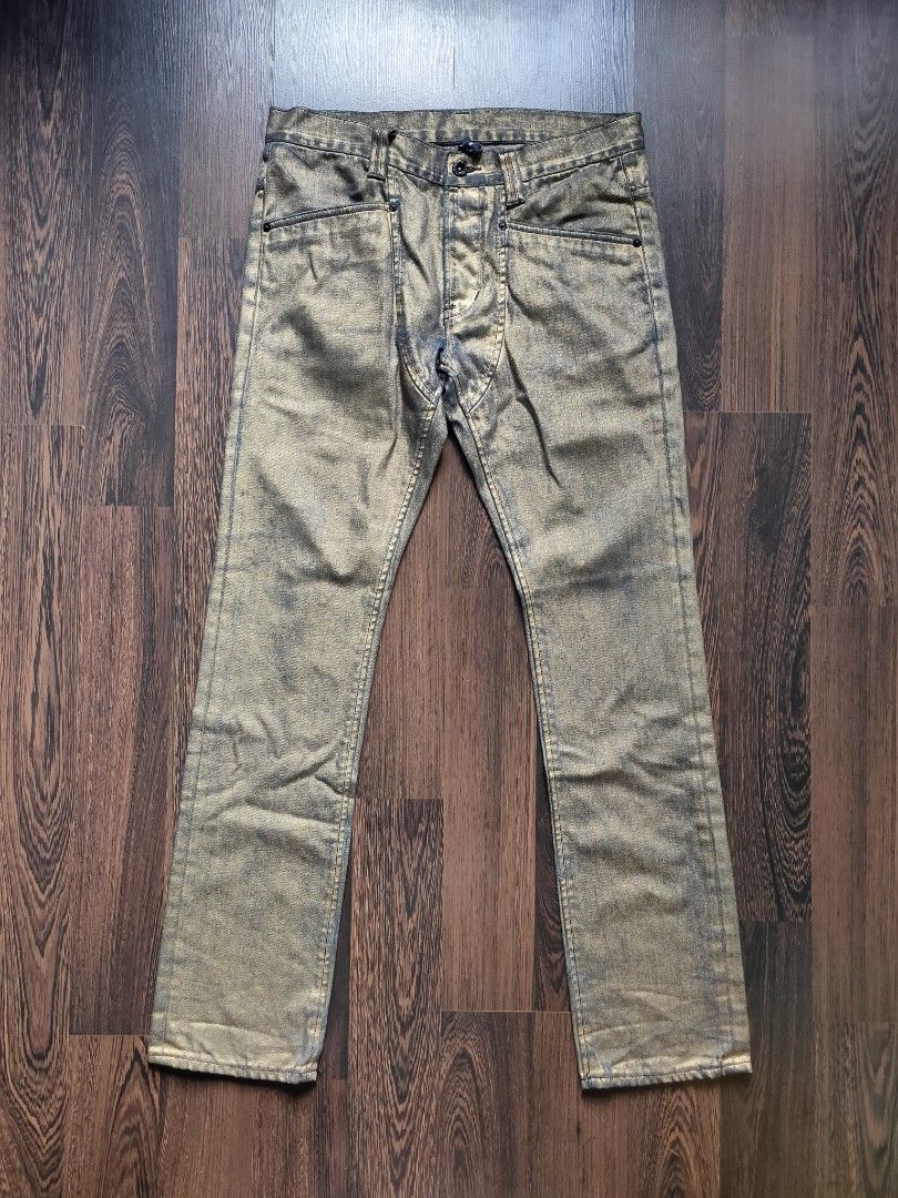 PLUS MINUS TIMES DIVIDE HOMME DENIM | Gold Coated Slim Straight, Men's ...