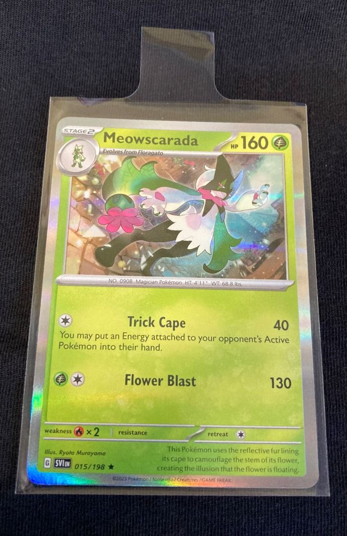 Pokemon TCG Scarlet and Violet Meowscarada Holo Foil 15/198, Hobbies &  Toys, Toys & Games on Carousell