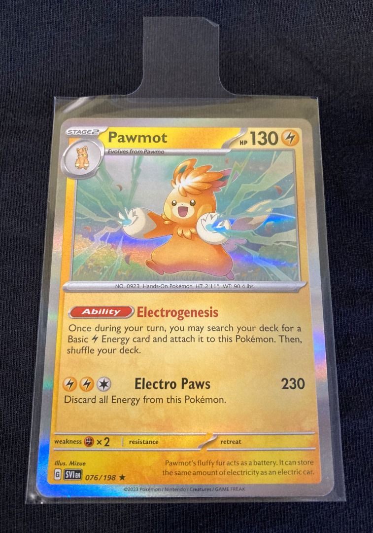 Pokemon TCG Scarlet and Violet Pawmot Holo Foil 76/198, Hobbies & Toys,  Toys & Games on Carousell