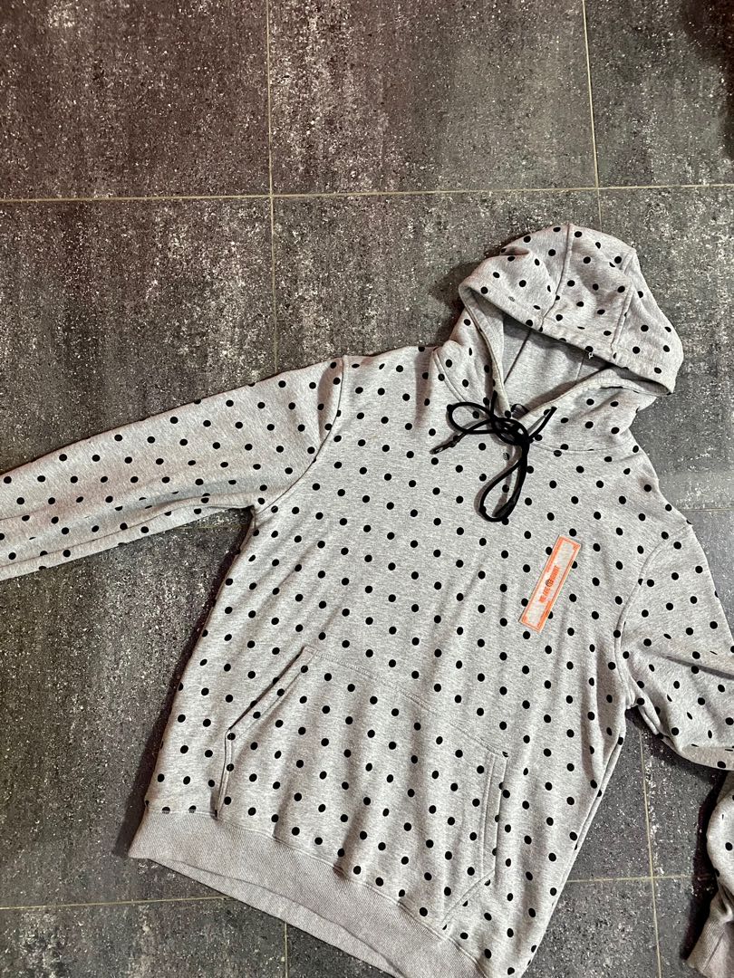 Supreme polka dot outlet hoodie grey