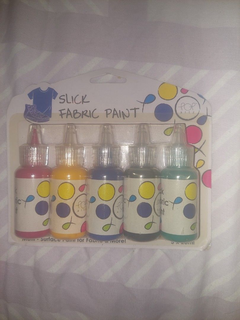 5 bottles Pop Basic Fabric Paint, Hobbies & Toys, Stationery & Craft ...