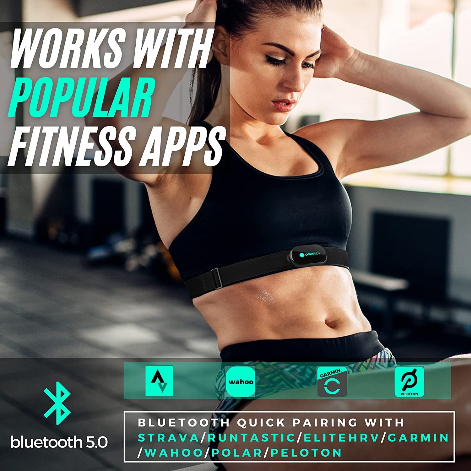 Powr Labs Bluetooth Heart Rate Monitor Chest Strap Heart Rate