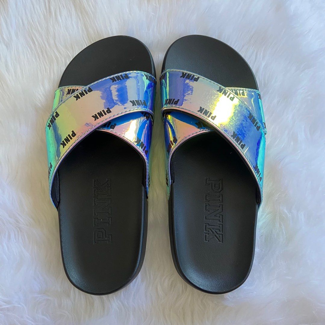 Victoria secret discount pink holographic slides