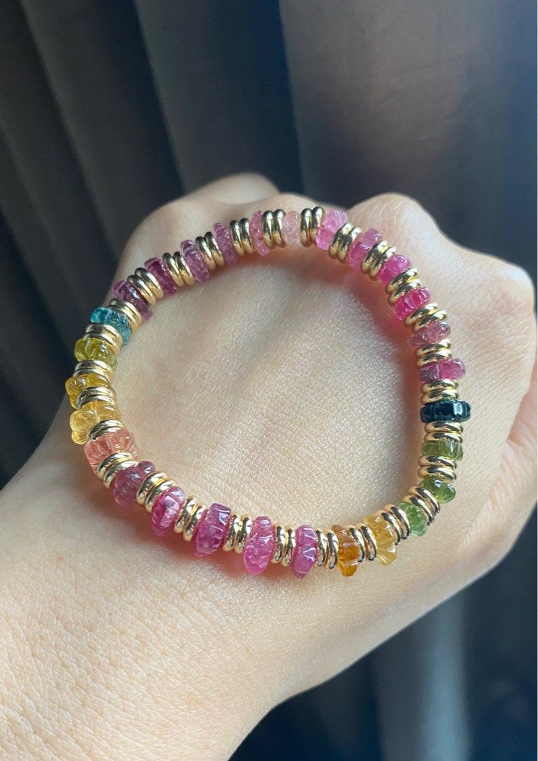 Rainbow Tourmaline Designed Bracelet Women s Fashion Jewelry