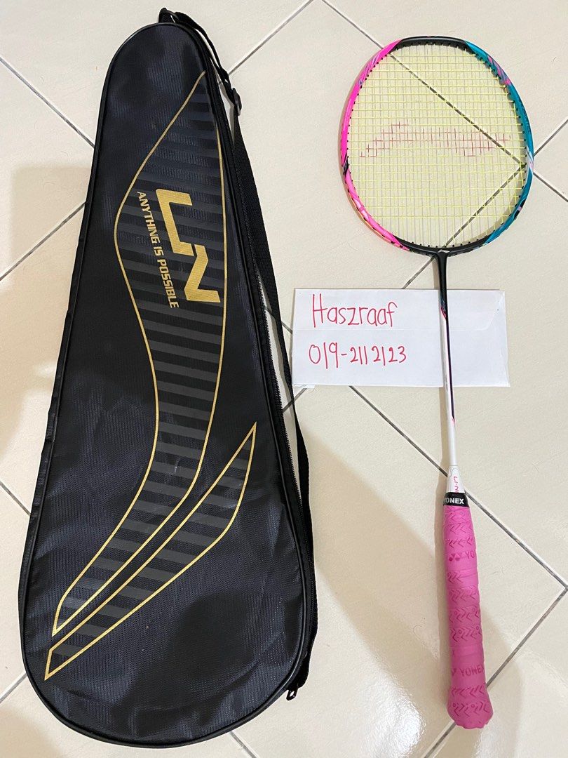 Raket Lining Halbertec 8000 Li Ning Badminton, Sports Equipment, Sports ...