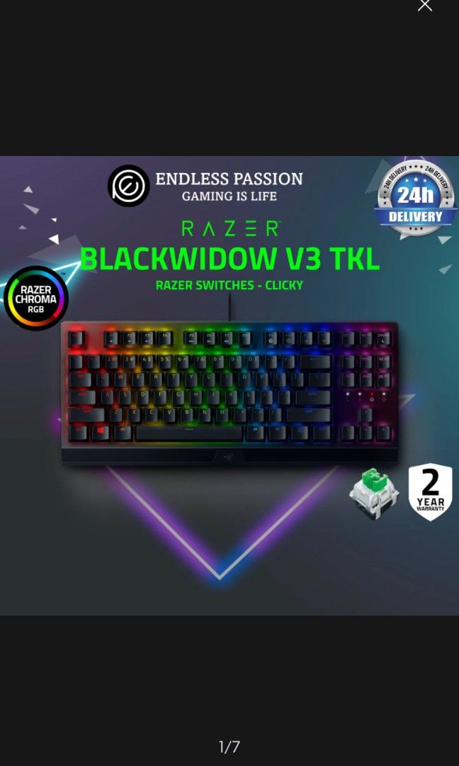 TECLADO GAMER RAZER BLACKWIDOW V3 TENKEYLESS YELLOW SWITCH (RZ03