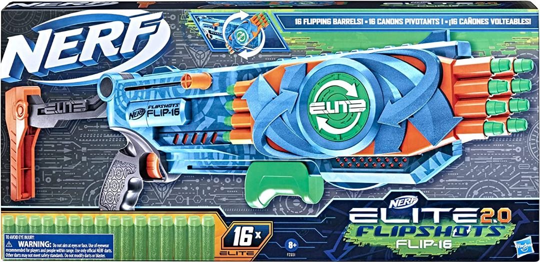 Nerf Elite 2.0 Flipshots Flip-8 Blaster, 8 Dart Barrels Flip to Double Your  Firepower, 8-Dart Capacity, 8 Nerf Darts - Nerf