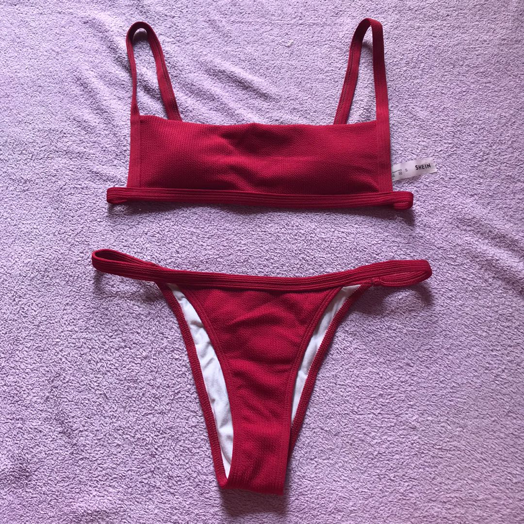 Red Two Piece Swimsuit, Women's Fashion, Swimwear, Bikinis & Swimsuits