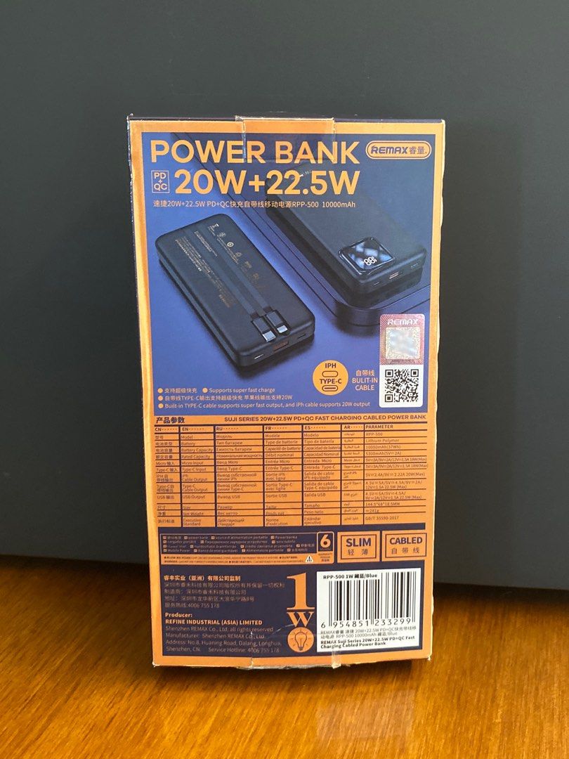 REMAX Power Bank RPP-500 (20W-PD, 10000mAh), Mobile Phones & Gadgets ...