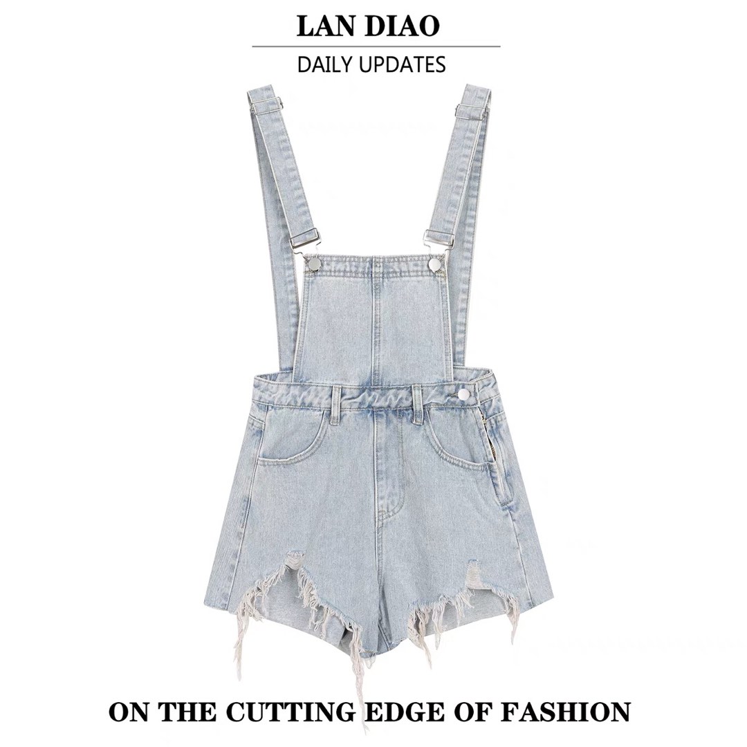 White jean discount short overalls
