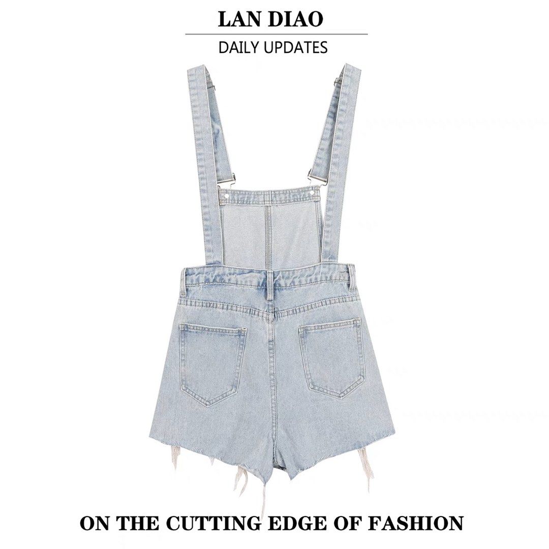 White jean on sale overall shorts