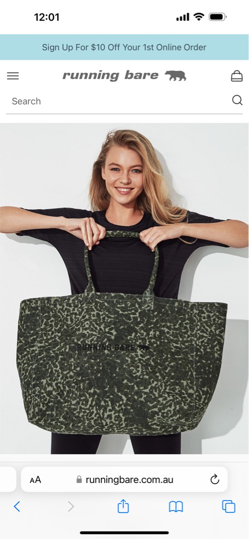 Running bare sale bag