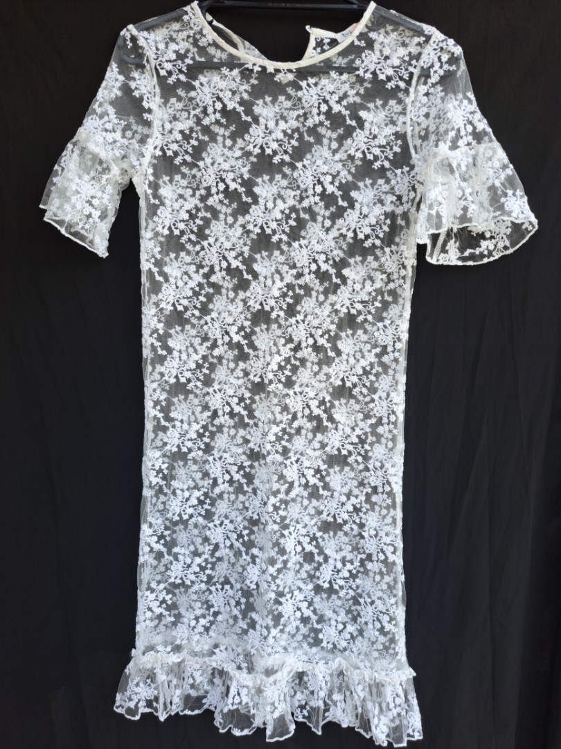 Sheer Embroidered Dress on Carousell