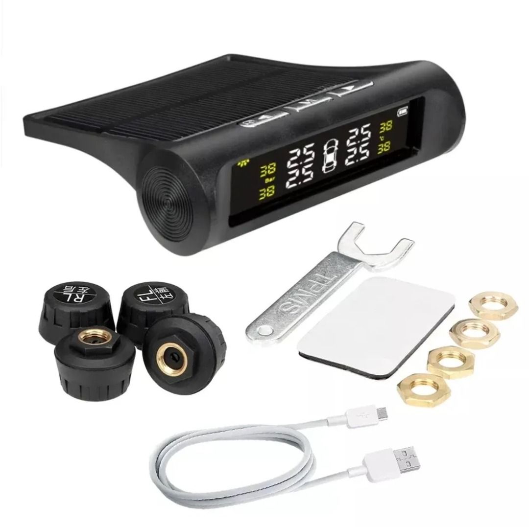 [NEW] Smart Car Tire Pressure Monitoring System Solar Power TPMS, Car