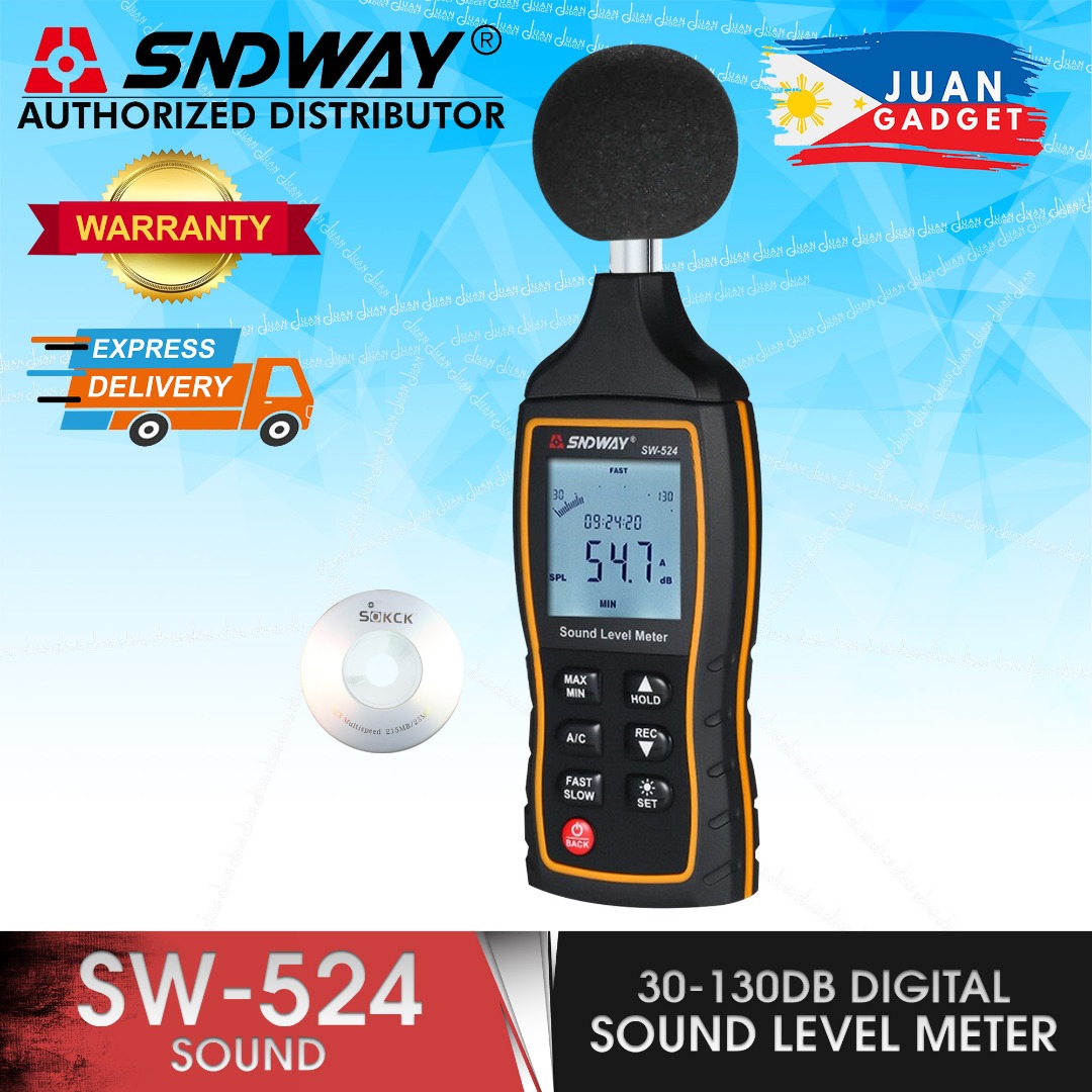 Sndway SW-524 30-130dB Digital Sound Level Meter Noisemeter Noise ...